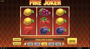 Fire Joker интерфейс